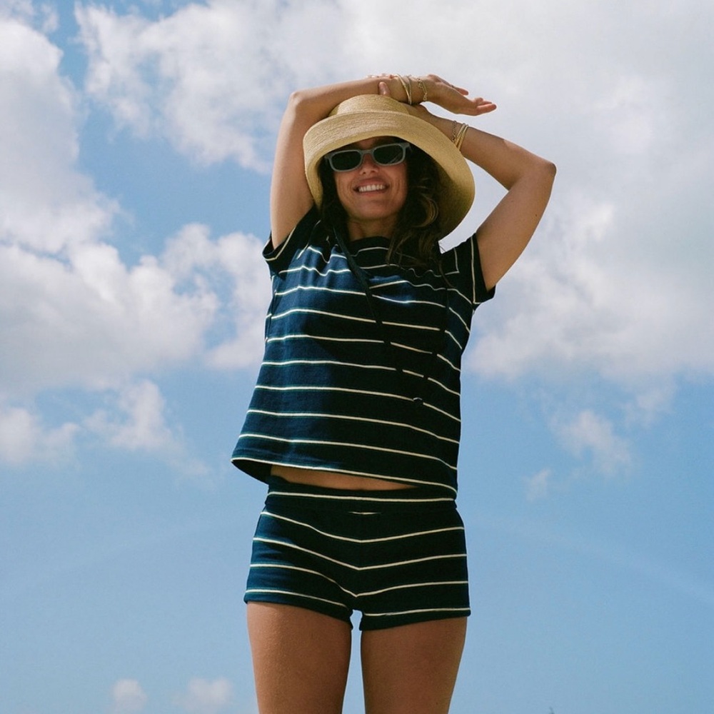 Parke Stripped Cotton Tee and Mini Short set - Small - NWOT